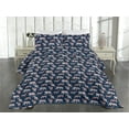 thumbnail image 2 of Ambesonne Exotic Quilted Coverlet 3 Pcs, Cheetah Tiger Zebra Wild Art, Queen Size, Night Blue and Ruby, 2 of 4