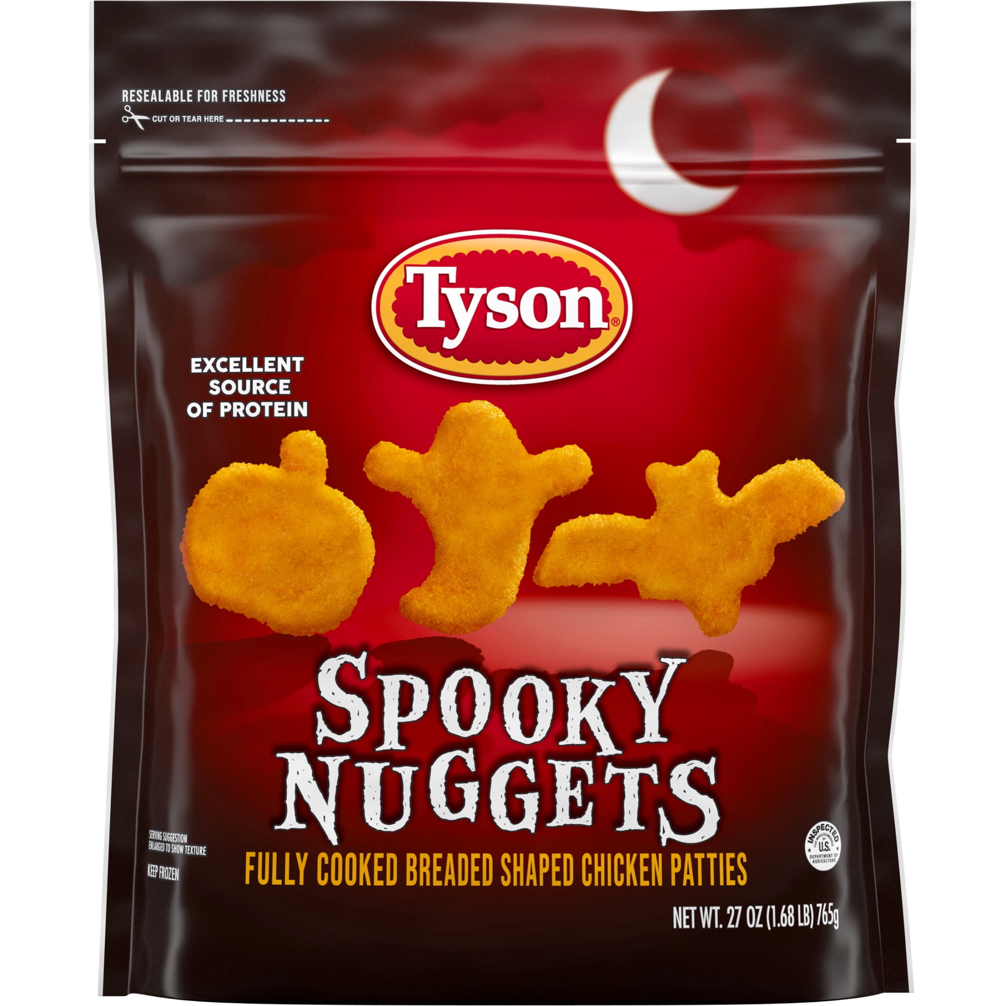 Tyson Spooky Chicken Nuggets, 27 oz Bag (Frozen, Fully Cooked)