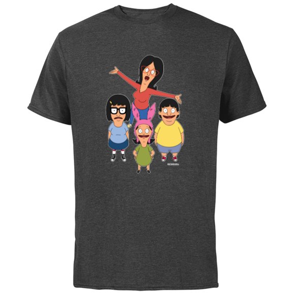 Bob’s Burgers Linda Gene Tina and Louise - Short Sleeve Cotton T-Shirt for Adults - Customized-Charcoal