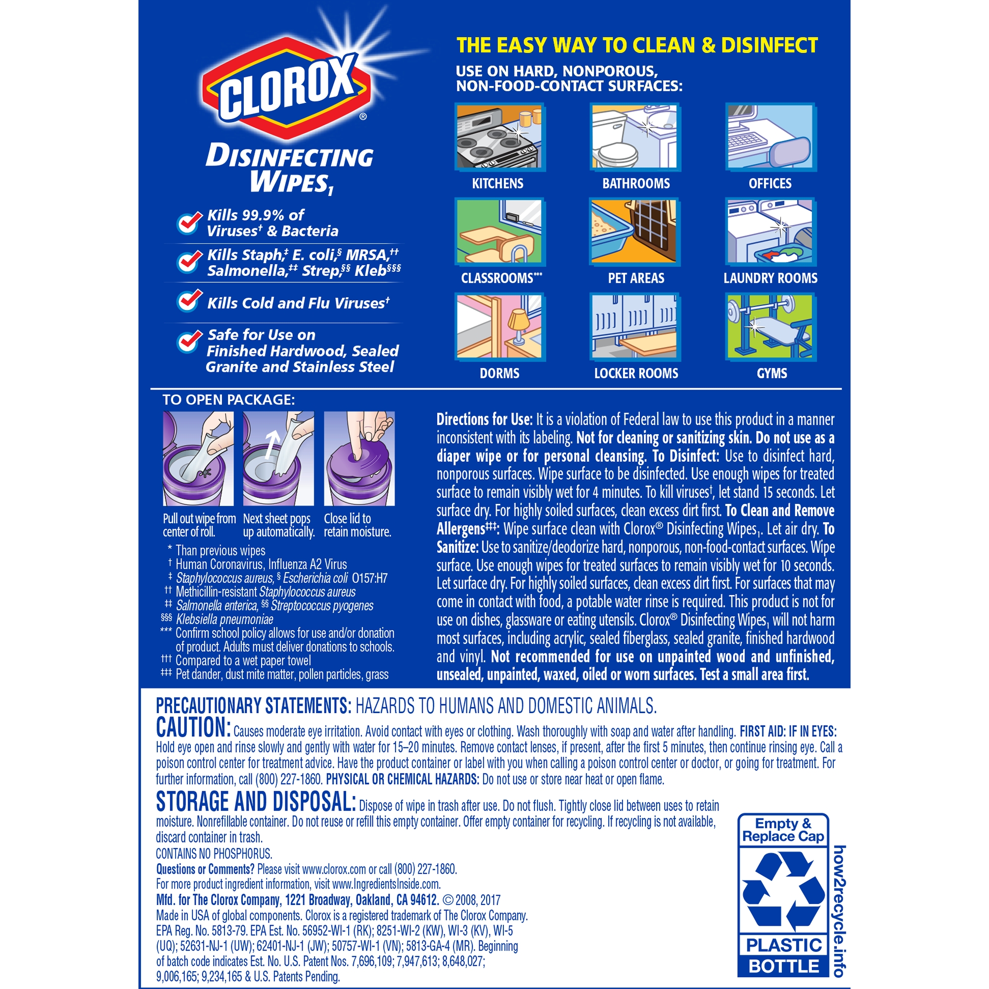 Clorox Disinfecting Wipes, Bleach Free Cleaning Wipes - Fresh Lavender, 75 ct - image 5 of 8