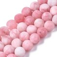 thumbnail image 2 of Natural White Jade Bead Strands Dyed Frosted Round Pink 8~9mm Hole: 1mm about 46~48pcs/strand 14.9 inch, 2 of 4