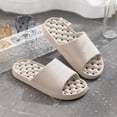 thumbnail image 3 of Women Men Shower Shoes Quick Drying Lightweight Pool Sandals with Drain Holes Solid Color Breathable Open Toe Slides Gray Size 8, 3 of 6