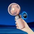 thumbnail image 7 of Portable Handheld Fan, USB 3 in 1 Multifunction Personal Travel Fan with Digital Display, 90° Foldable Desk Fan, 5 Speed Lash Fan for Makeup/Office, Pink, 7 of 7