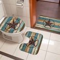 thumbnail image 5 of Vintage Country Star Bathroom Rugs Set Texas Star Non Slip Absorbent Soft Bath Mats 3 Piece Set with Bathroom Rug, U-Shaped Floor Mat, Toilet Seat Cover Small Size, 5 of 9