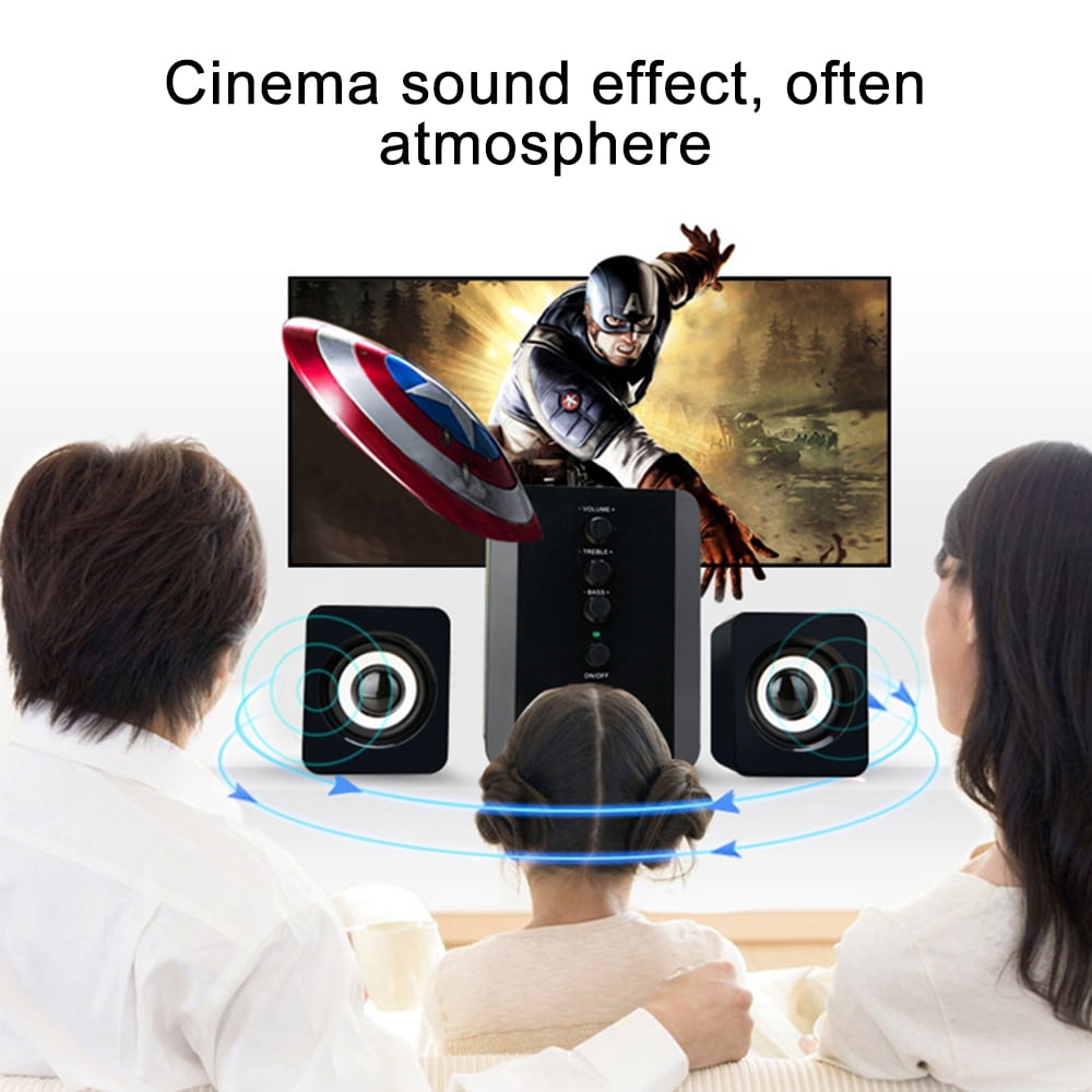 Mini USB 2.1 Wired Combination Speaker Bass Music Subwoofer for Desktop Laptop Notebook Tablet PC Smart Phone