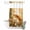 Terracotta,Sage,WarmCream,Amber, variant on No Hook Shower Curtain, Fall Mouse Shower Curtains for Bathroom with See Through Top Window, Pastoral Forest Maple Leaves Mushroom Retro Waterproof & Washable Bath Curtain 60"x72"