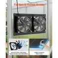 thumbnail image 5 of 15W Solar Panel Dual Solar Powered Vent Fans 2668 RPM High Speed Adjustable Angle Fast Air Exchange Greenhouse Chicken Coop Grow Tent Fan, 5 of 6
