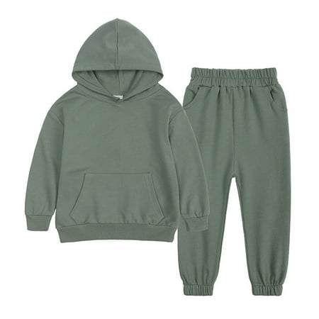 

Generic Casual Boys Pants Suit toddler Kids Babys Girls Boys Spring Winter Solid Long Sleeve Pants Hooded Hoodie Sweatshirt Set Outfits Clearance