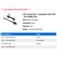 thumbnail image 2 of Left Tie Rod End - Compatible with 2007 - 2013 BMW 328i 2008 2009 2010 2011 2012, 2 of 2