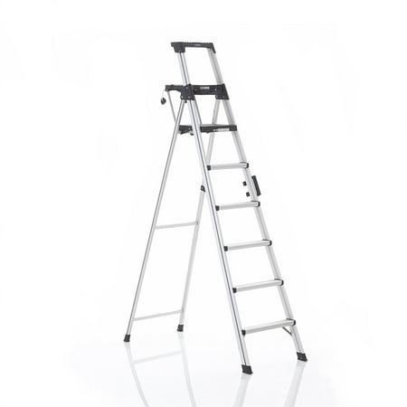 Cosco 8 Ft. Signature Series Aluminum Folding Step Ladder 300 Lb. Type IA – (12 Ft. Max Reach)