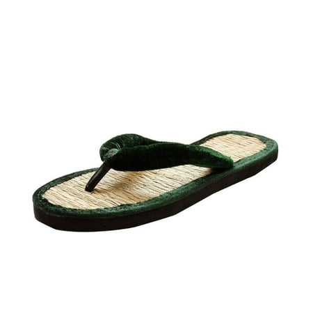 

Quickkshop Natural Korai Grass Mat Eco-Friendly Slippers for Women & Girl | Osho Slippers Stylish Comfortable Lightweight (Green numeric_6)