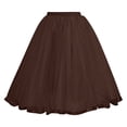 thumbnail image 7 of Women's High Waisted Tulle Midi Skirt A-Line Layered Mesh Tutu Skirt Fluffy Puffy Swing Skirts Elegant Vintage Style For Party Cocktail Evening Wedding Guest, 7 of 7
