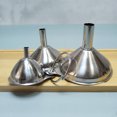 thumbnail image 1 of AMZVIO 3pcs Metal Stainless Steel Funnel, Kitchen Funnel Set of 3( Large to Small)Food Grade Mini Kitchen Funnels for Transferring Liquid Fluid Essential Oils Powder Spices,Dishwasher Safe, 1 of 9