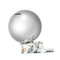 thumbnail image 4 of Estatua de astronauta, alcancía, figura redonda con cabeza de bola para niños y adultos. Postura Acostada, 4 of 9