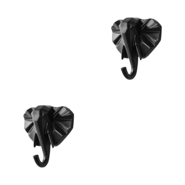 Guardoinrt Animal Head Coat Hook Resin Elephant Head For Unique Decorative Touch Good black(elephant) 2Set