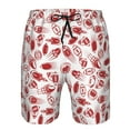 thumbnail image 3 of Honeii Shorts Décontractés pour Hommes Imprimé Football Rouge avec Cordon de Serrage, Maillots de Bain Séchage Rapide Shorts de Plage-Petit, 3 of 6