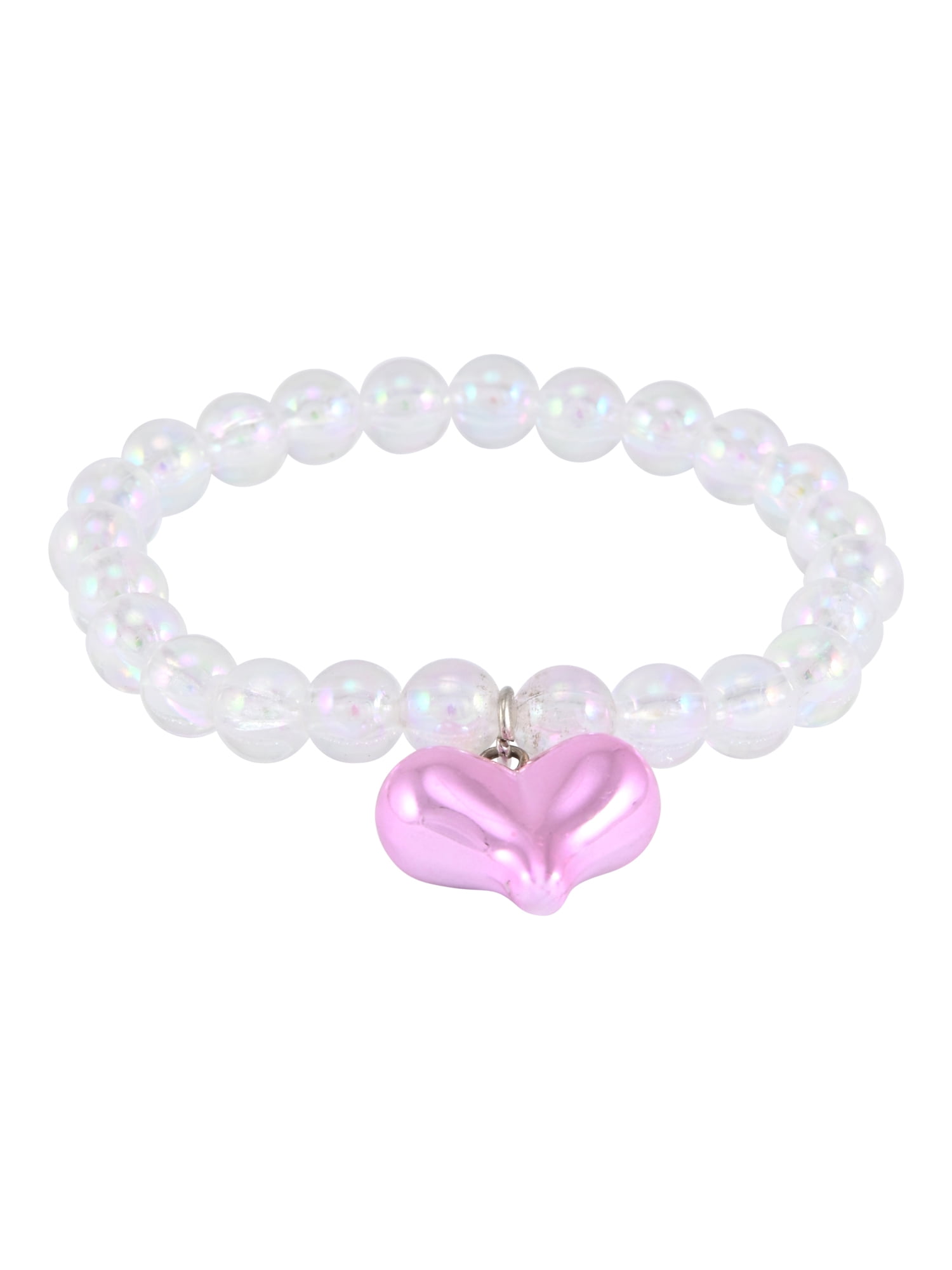 Justice Girls Pink Glitter Silicone Strap Led Watch with Matching Stretch Bracelets; JSE4016WM