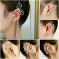 thumbnail image 6 of K-KED Gold/Silver Pearl Tassel Zircon Earring Drop Dangle Delicate Jewelry Women Party Gift US-11# (Only 1 Piece), 6 of 6