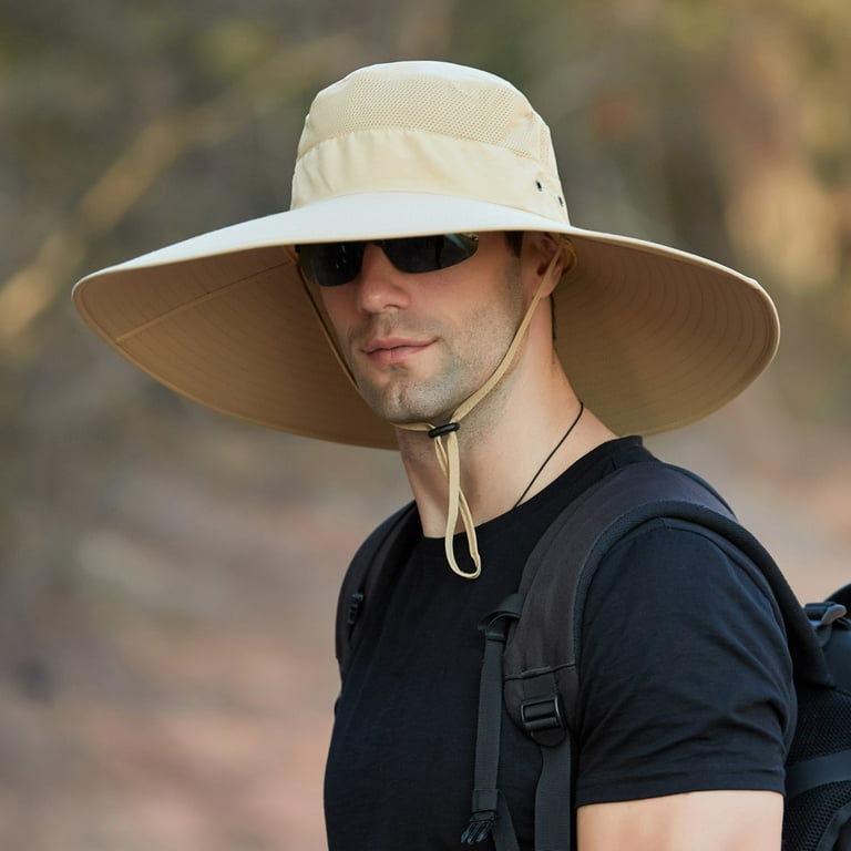 Beppter Bucket Hat Sun UV Protection Hat Men Outdoor Sun Protection  Fisherman Foldable Bucket Hat Double Faced Cap Khaki