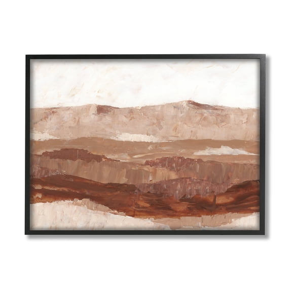 Stupell Industries Abstract Canyon Painting Landscape Painting Black Framed Art Print Wall Art, 14 x 11