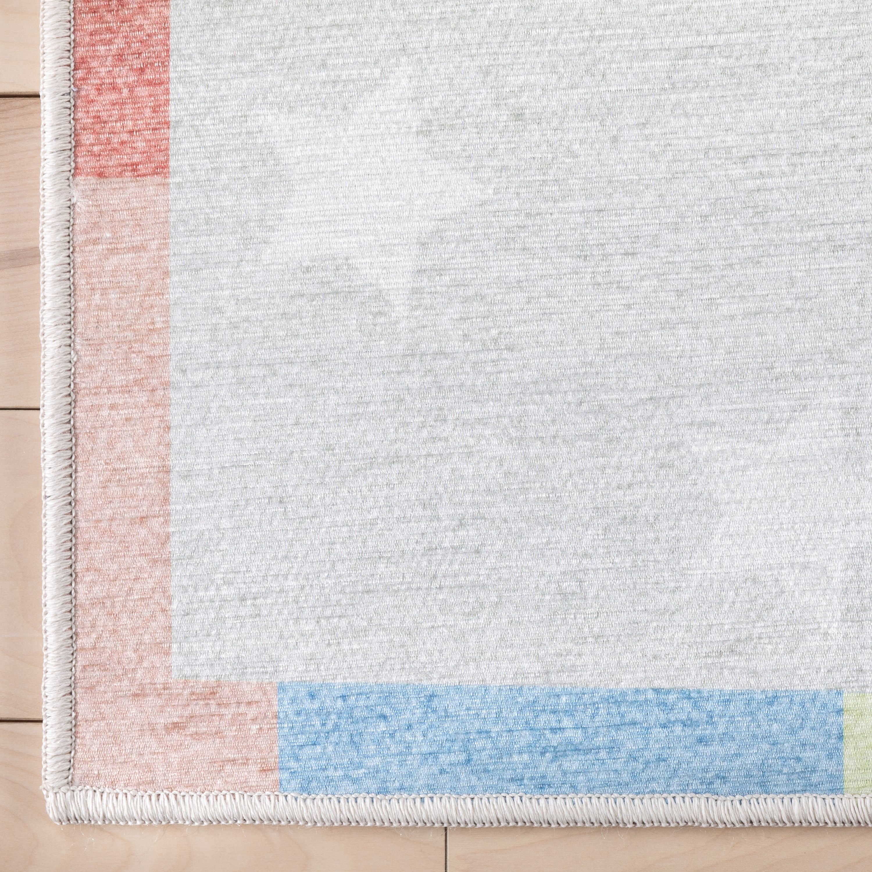 Well Woven Kids Rugs Hopscotch Modern Multi Printed Distressed Machine Washable 6' x 9' Area Rug