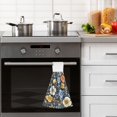 thumbnail image 4 of Yayeee Kitchen Hanging Hand Towels Set of 2 with Loop Bathroom Absorbent Tie Towel, Navy Floral Pattern, 4 of 7