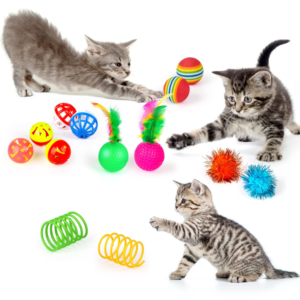 Taimasi 32-Piece Cat Toy Set with Rainbow Tunnel photo 8