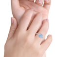 thumbnail image 4 of Emerald Cut Art Deco Wedding Engagement Ring Baguette Simulated Aquamarine CZ 925 Sterling Silver Size 9, 4 of 5