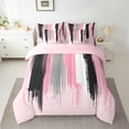 thumbnail image 2 of Manfei Pink Gray Black Ombre Twin Bedding Sets 7pcs, Watercolor Artwork Bedding Comforter Set, Vintage Oil Painting Sheet Sets, Ultra Soft Home Decor, 2 of 8