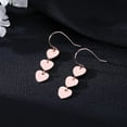 thumbnail image 5 of Solid 925 Sterling Silver Love Heart Drop Earrings for Women Teens Sweet Heart Dangle Earrings Hook Earrings, 5 of 15