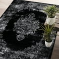 thumbnail image 3 of CAMILSON Machine Washable Rug Distressed Vintage Area Rugs Stain and Water Resistant Traditional Bohemian Indoor Carpet (2x3 2005-Black), 3 of 8