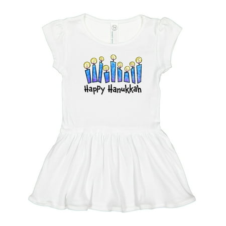 

Inktastic Happy Hanukkah with Lit Candles Gift Toddler Girl Dress