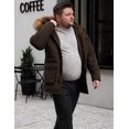 thumbnail image 4 of Soularge Men's Big and Tall Warm Coat Winter Jacket Waterproof Puffy Parka with Hood Coffee 2X, 4 of 12