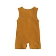thumbnail image 3 of xiaxaixu Infant's Romper, Newborn's Sleeveless Shoulder Button Ribbed Jumpsuit, 3 of 6