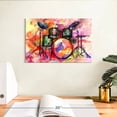 thumbnail image 3 of Elephant Stock Colored Drum Kit Wall Art - Horizontal Canvas Wall Art - Living Room Wall Decor - Music Canvas - Black And Red Decor - 12" x 8", 3 of 8