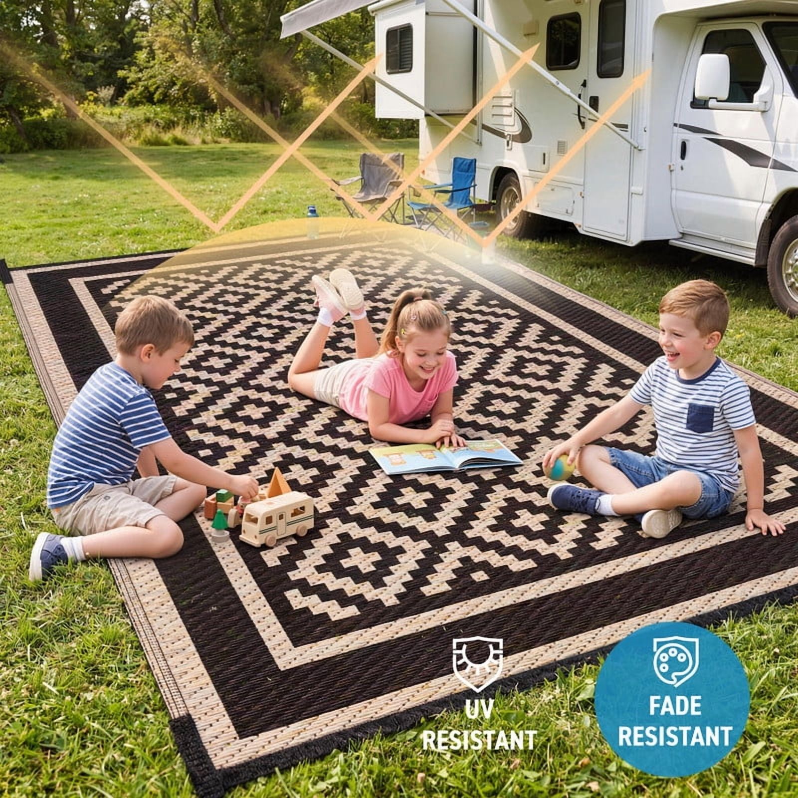 Kohree 8'x10' Reversible Waterproof Outdoor Rug photo 8