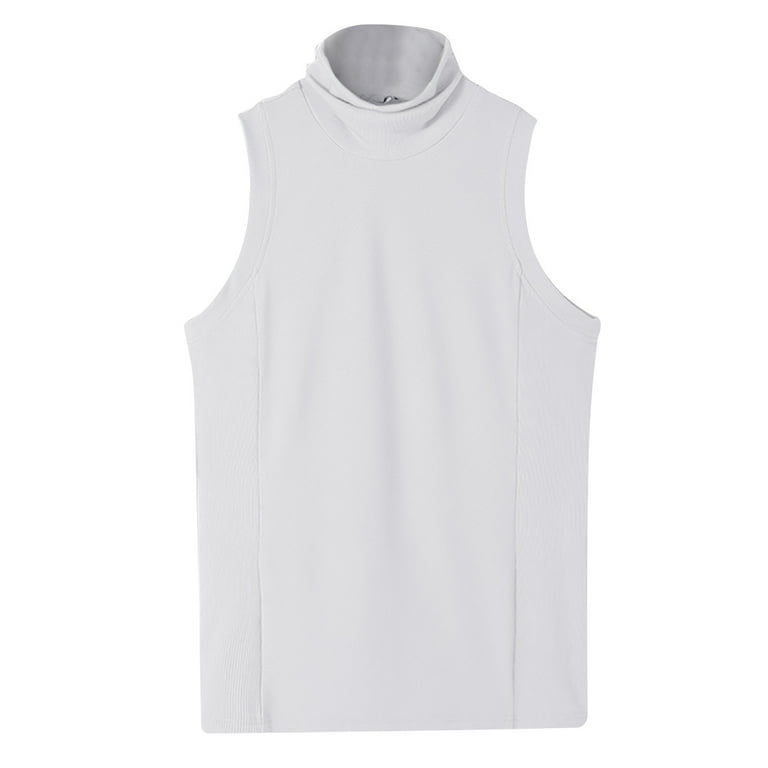 Xysaqa White T Shirts for Men Mens Undershirts Men's Turtleneck