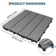 thumbnail image 2 of QinaQin Interlocking Patio Deck Tiles, 12-Inch x 12-Inch Composite Plastic Deck Tiles, 4-Strip Waterproof Outdoor Floor Tiles, Suitable for Balconies, Porches, Poolside, and Backyards, 2 of 8
