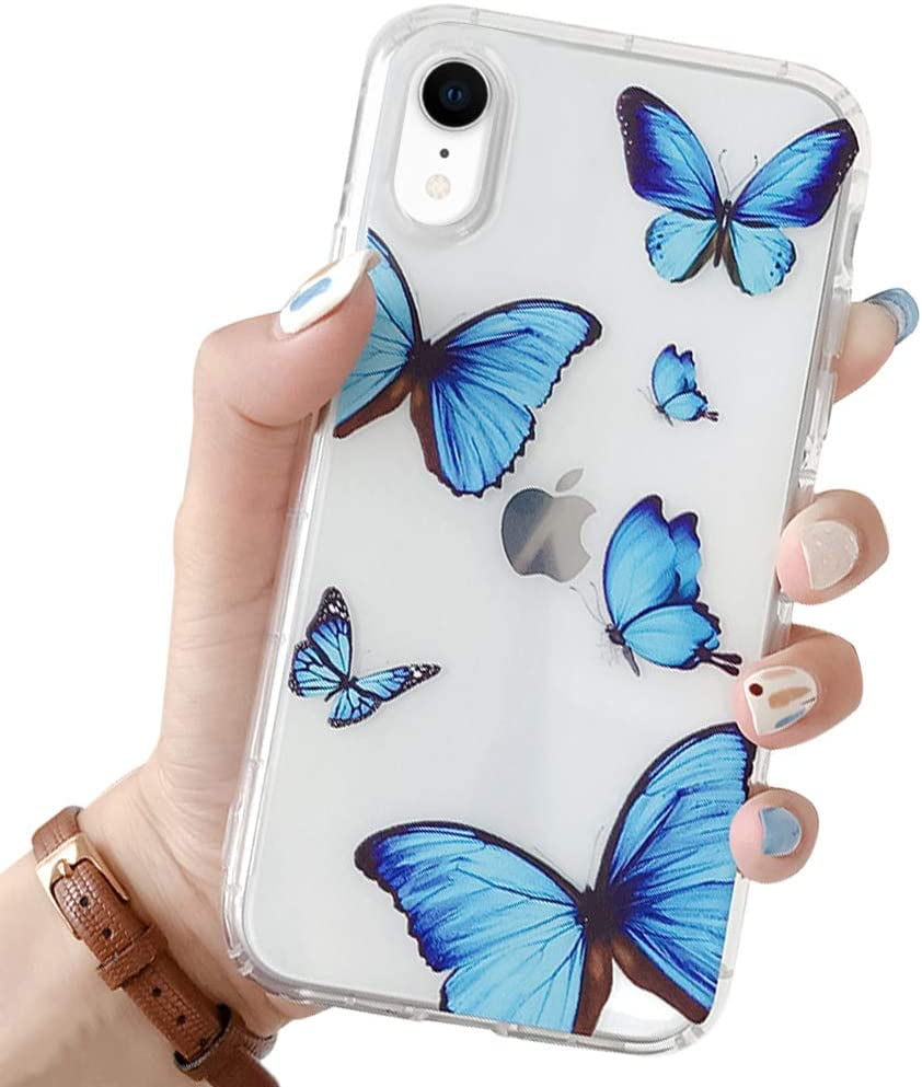 Compatible With Iphone Xr Case With Clear Cute Butterfly Blue Case For Girls Woman Protector Walmart Com