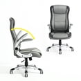 thumbnail image 4 of Silla de Oficina Moderna Gris Silla de Oficina Ejecutiva Ergonómico Cómodo HOMEMAKE FURNITURE ANNISTON, 4 of 8