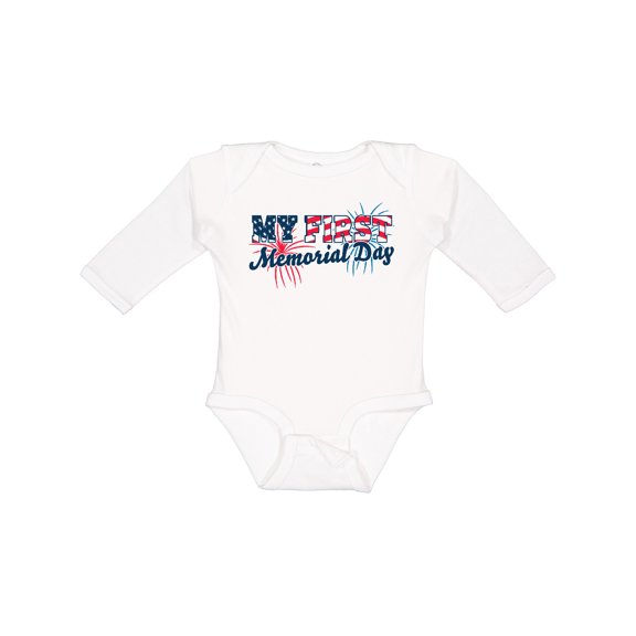 Inktastic My First Memorial Day with Fireworks Boys or Girls Long Sleeve Baby Bodysuit
