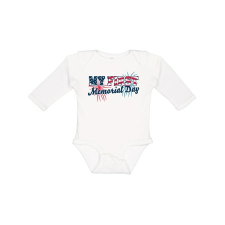 

Inktastic My First Memorial Day with Fireworks Boys or Girls Long Sleeve Baby Bodysuit