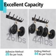 thumbnail image 6 of Coat Rack Wall Mount with 5 Hooks, Black Coat Hangers for Wall, Howkers Aluminum Coat Hooks Hat Hooks Suitable for Living Room Entrance, Bedroom, Kitchen, Bathroom, 6 of 7