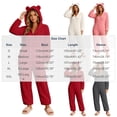 thumbnail image 3 of Karymi Sleepwear for Women Cable Knit Fleece Hooded Onesie Pajamas, Zip Front , Long Sleeve, Plush One Piece Loungewear, Cute Bear Ear Hood, Warm Winter Home Sleepwear, 3 of 9