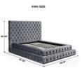 thumbnail image 5 of Better Home Products Eleonora King Size Velvet Upholstered Bed in Gray, 5 of 10