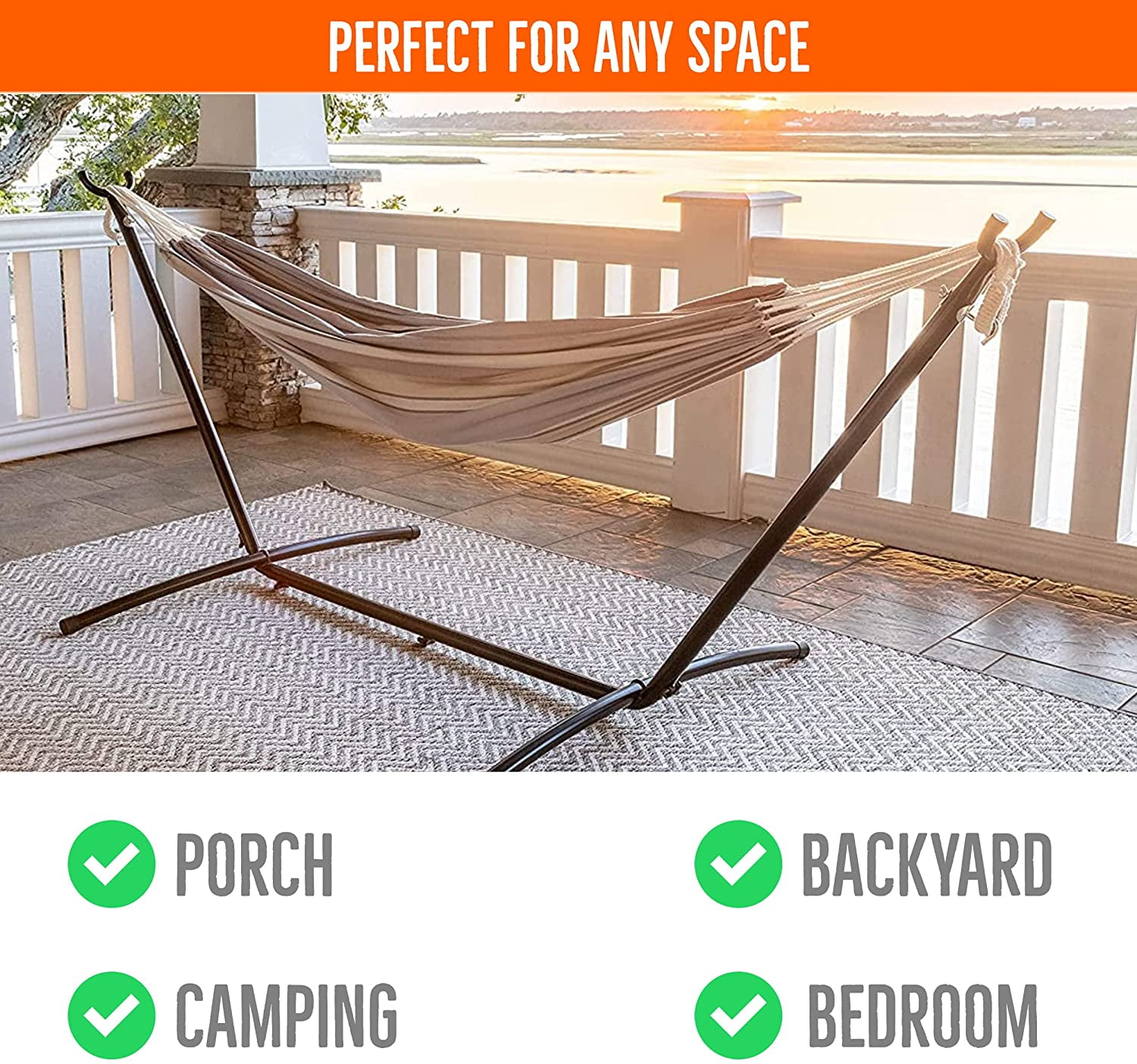 OxiQmart 9FT Space Saving Steel Hammock Stand Outdoor Patio Portable W/Carrying Case Bag : OxiQmart 9FT Space Saving Steel Hammock Stand Outdoor