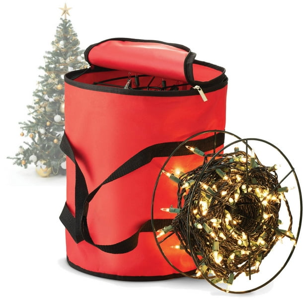 Premium Christmas Light Storage Bag With 3 Metal Reels To Store A Lot Of Holiday Christmas Lights Bulbs Reinforced Stitched Handles Tear Proof 600d Oxford Fabric Walmart Com Walmart Com