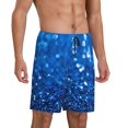 thumbnail image 2 of Sikiie A Blue Glitter Mens Pajama Shorts, Lounge Pant, Men's shorts，Sleep Pj Shorts for Men-X-Large, 2 of 6