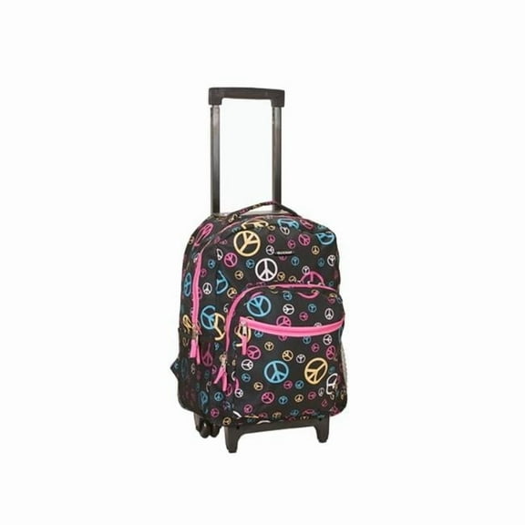 Luxury Luggage Rockland 17 Inch Rolling Backpack, Peace
