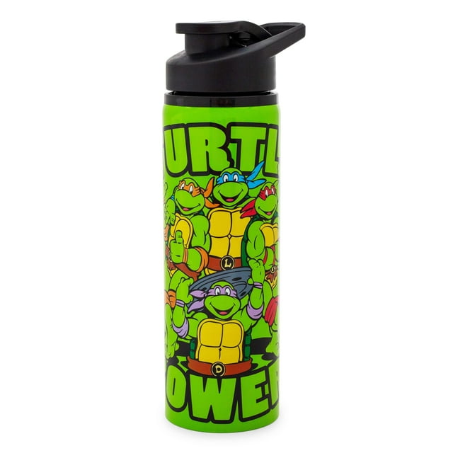 Botella de agua Silver Buffalo Nickelodeon Teenage Mutant Ninja Turtle Power, acero inoxidable, 750 ml